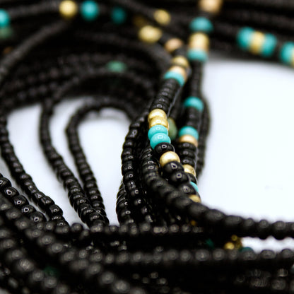 Black with Turquoise and Gold Accents